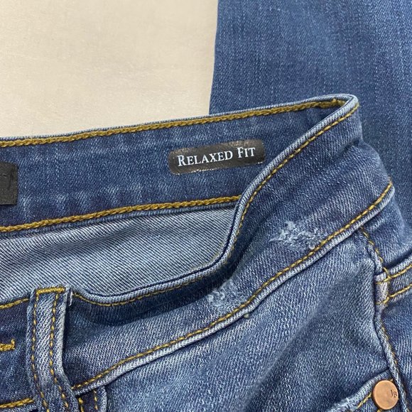 Judy Blue Mid Rise Relaxed‎ Fit Distressed Jeans Size 7 / 28 - Picture 5 of 9